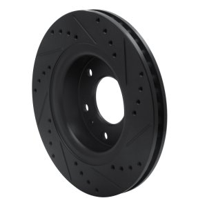 Buick Rainier Brake Rotor (1) - Front Left - R1 Concepts - Drilled & Slotted - Black - `06-`09